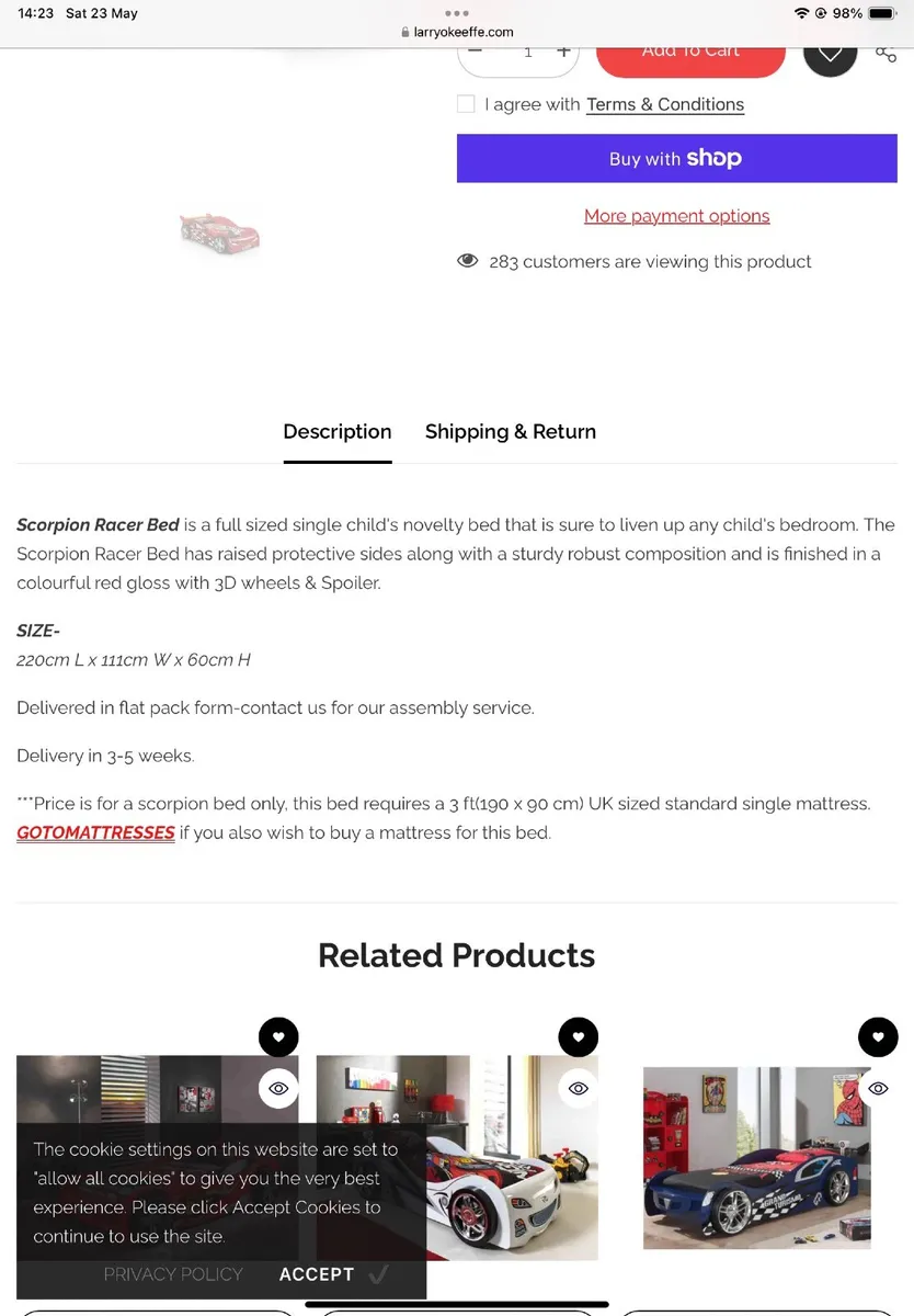 Boys car bed - Image 4