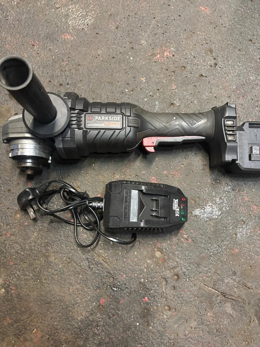 Parkside grinder with charger, no batteries p.m. - Image 1