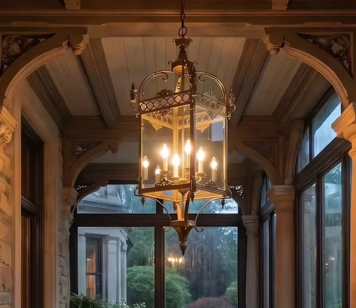Large brass square Lantern - Image 1