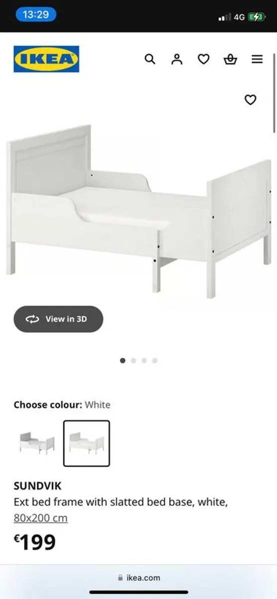 Childrens extendable single bed IKEA Sundvik - Image 1