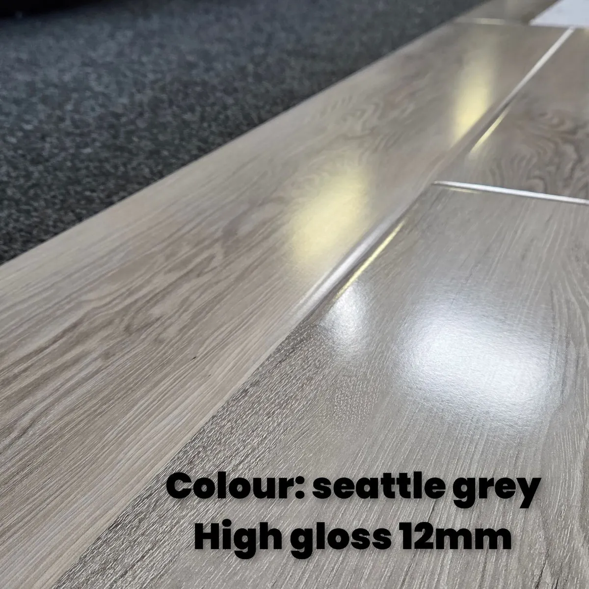 Seattle Grey 12mm High Gloss Laminate - Image 3