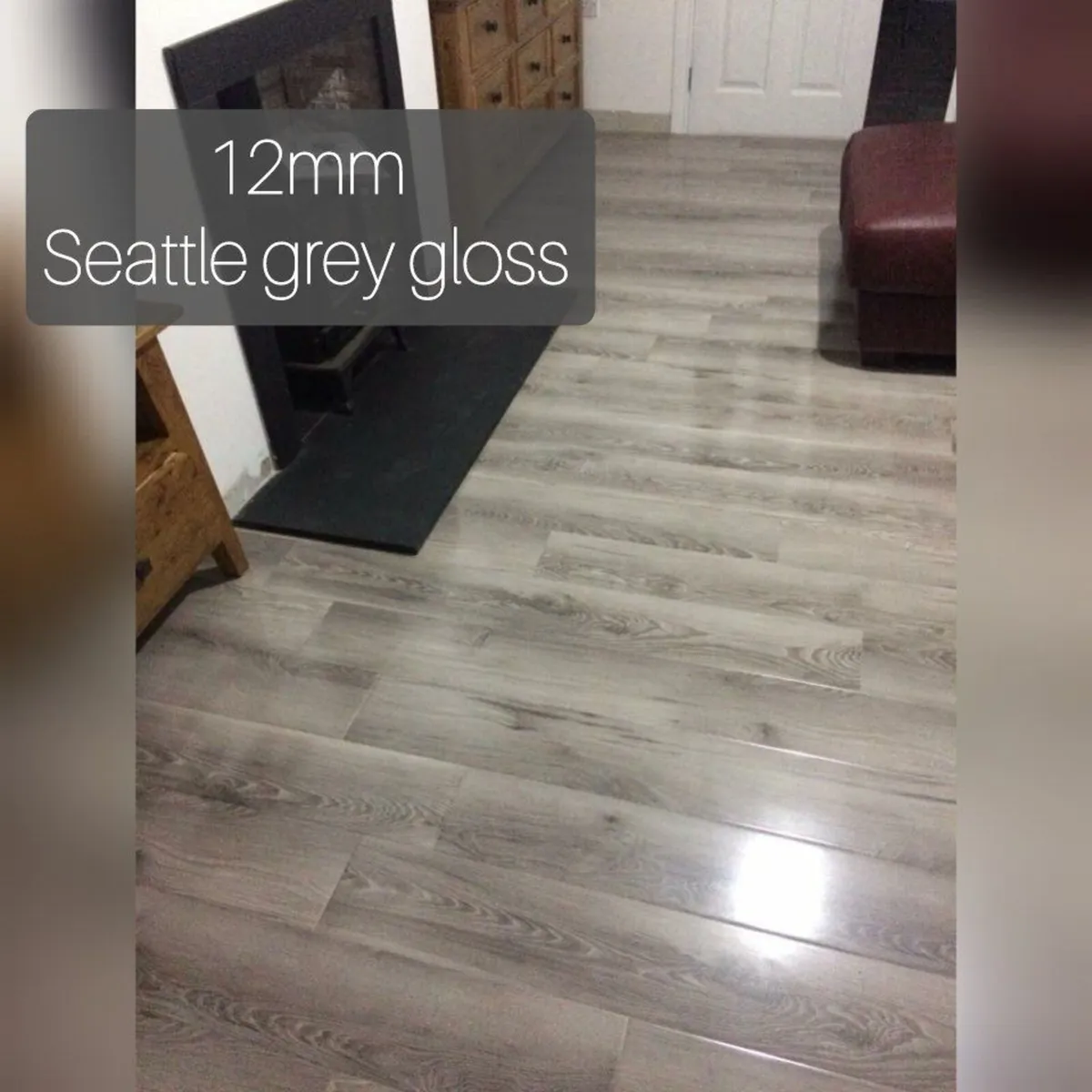 Seattle Grey 12mm High Gloss Laminate - Image 1