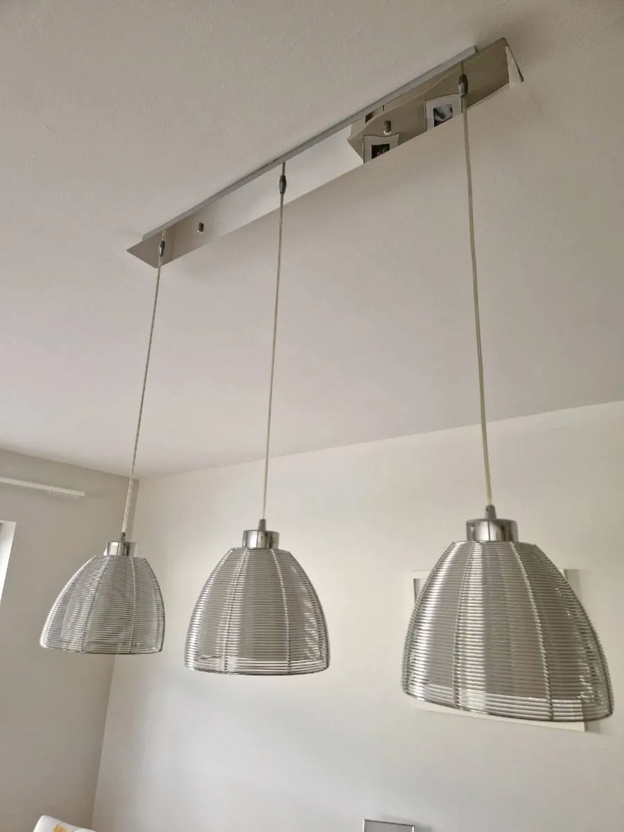 2 sets * Chrome 3 Light Pendants - Image 1