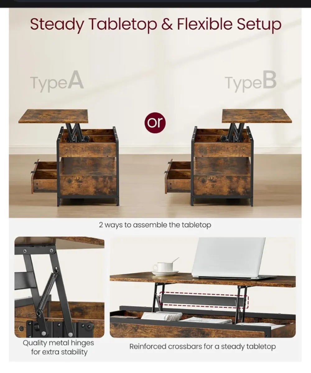 Lift Top Coffee Table - Image 3