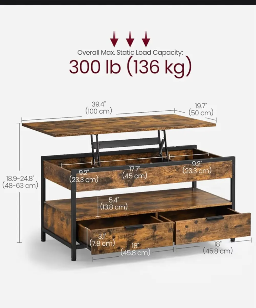 Lift Top Coffee Table - Image 1