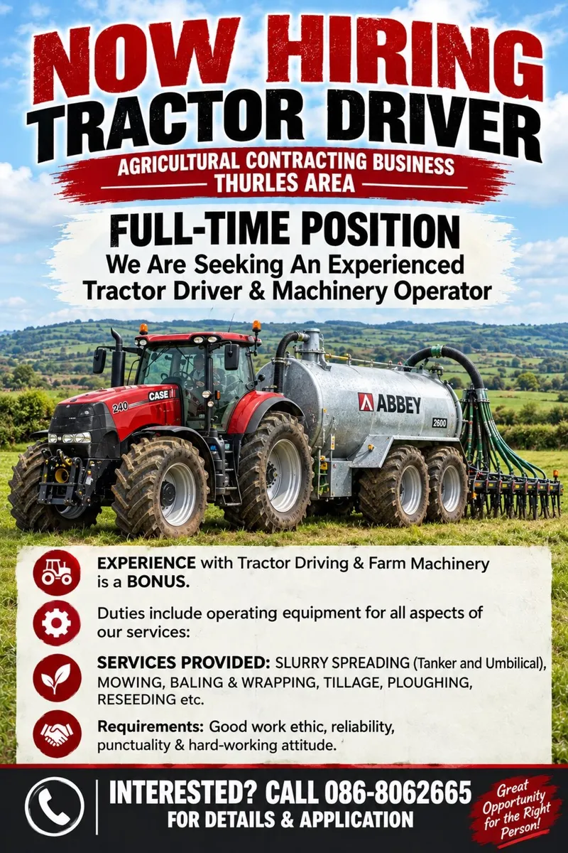 Tractor Driver Required