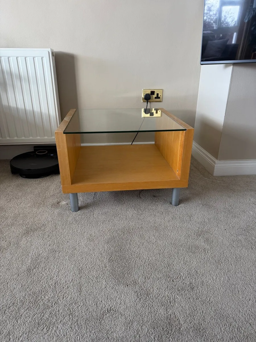 2 Wood & glass side tables - Image 2