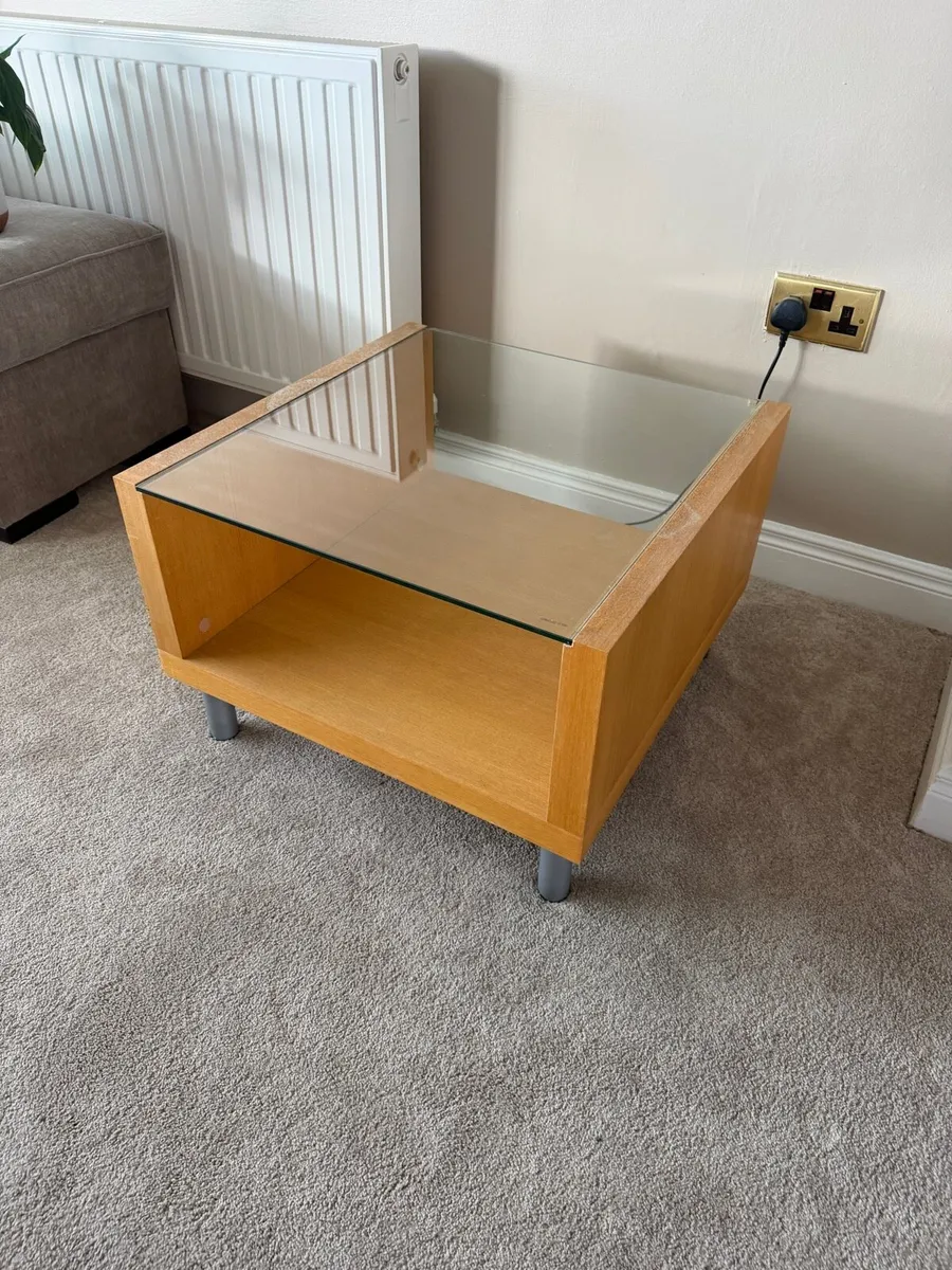2 Wood & glass side tables - Image 4