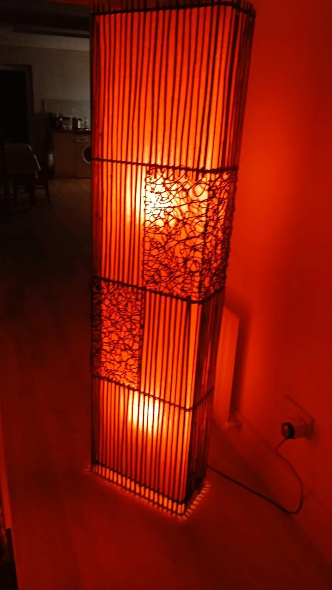 Tall Bamboo/Wood Floor Lamp - Image 1