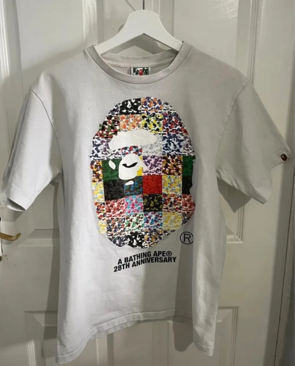 Bathing Ape Men’s Medium White Printed Tee - Image 1