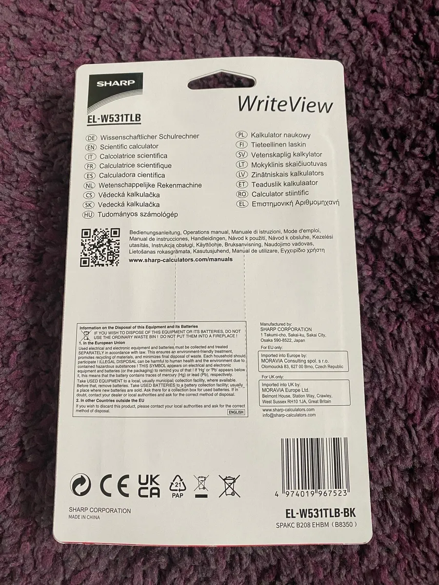 Sharp Scientific Calculator (EL-W531TLB-BK) - Image 3