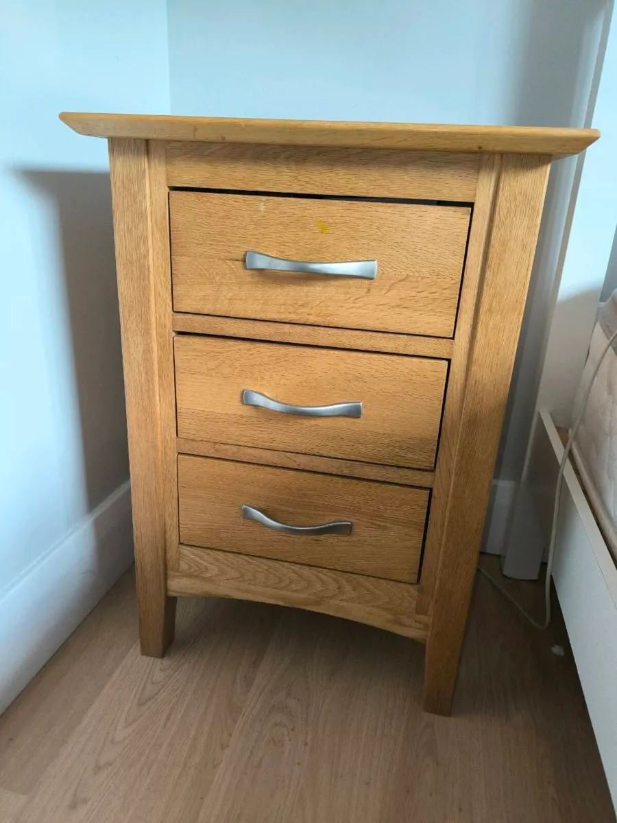 Oak lockers x 2, 3 drawers, solid oak
