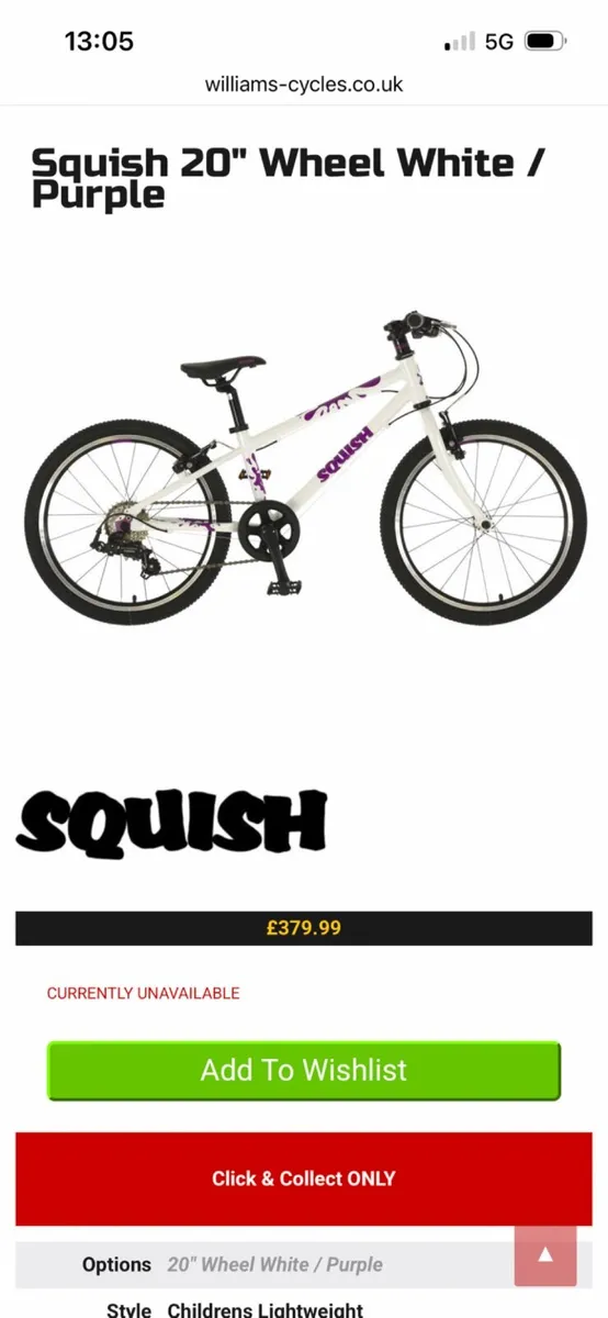 Squish girls bike-purple/white-7 speed - Image 4