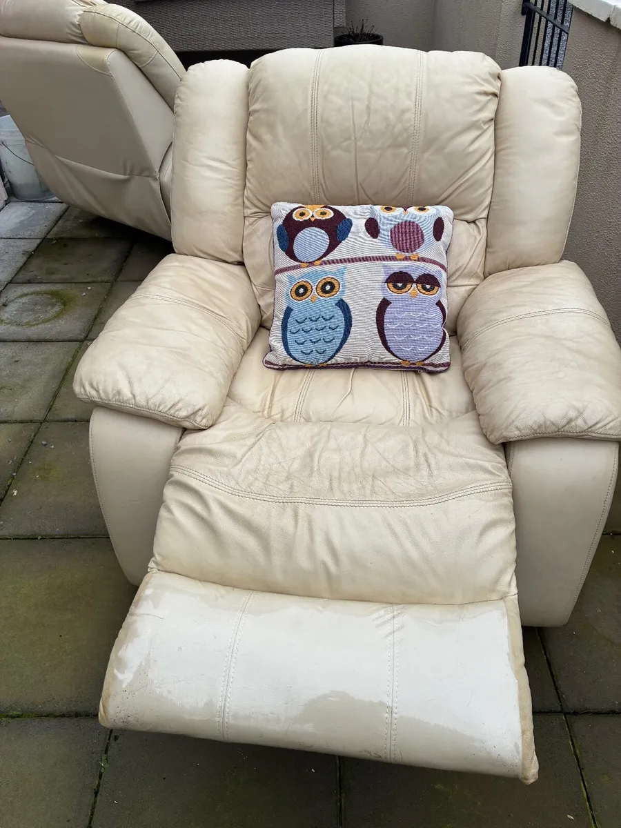 Two Cream Arm Chairs - Image 2