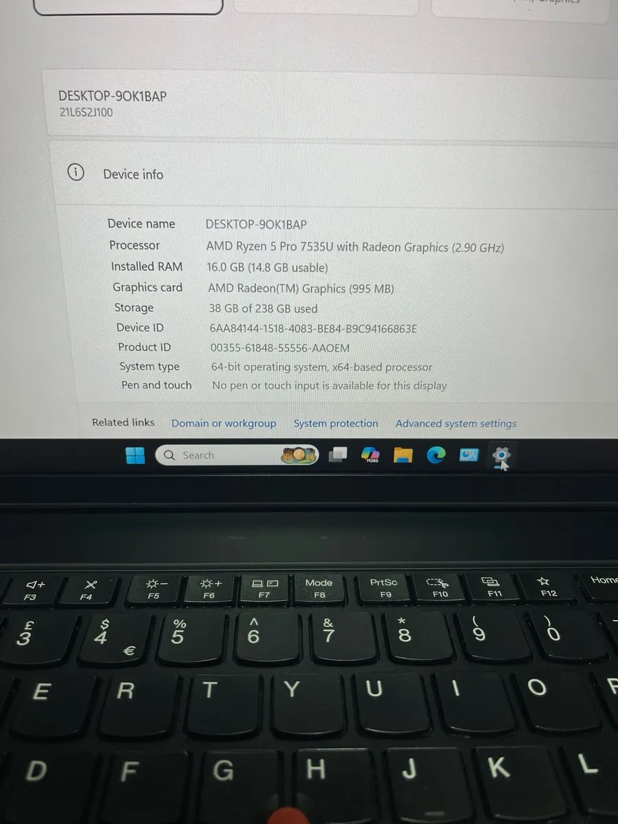 Lenovo L14 Gen 5 Ryzen 5 pro 16/256 - Image 4