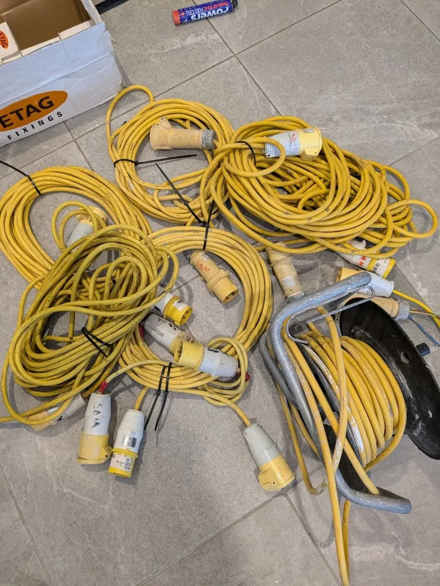 Heavy Duty Yellow Site Extension Leads 110V - Image 1