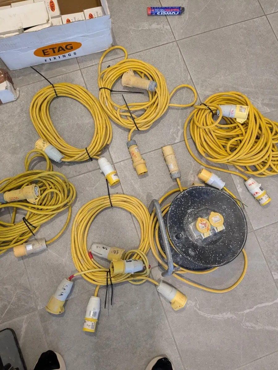 Heavy Duty Yellow Site Extension Leads 110V - Image 2