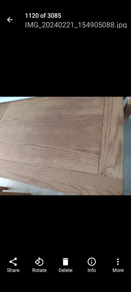 Beautiful heavy EZliving Solid Oak dining table - Image 2