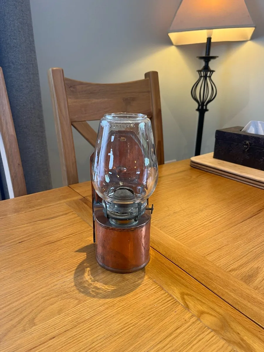 Antique Irish Copper Wall Oil Lamp - Image 3