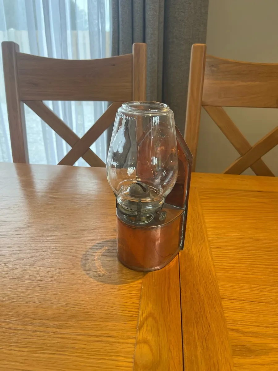 Antique Irish Copper Wall Oil Lamp - Image 1