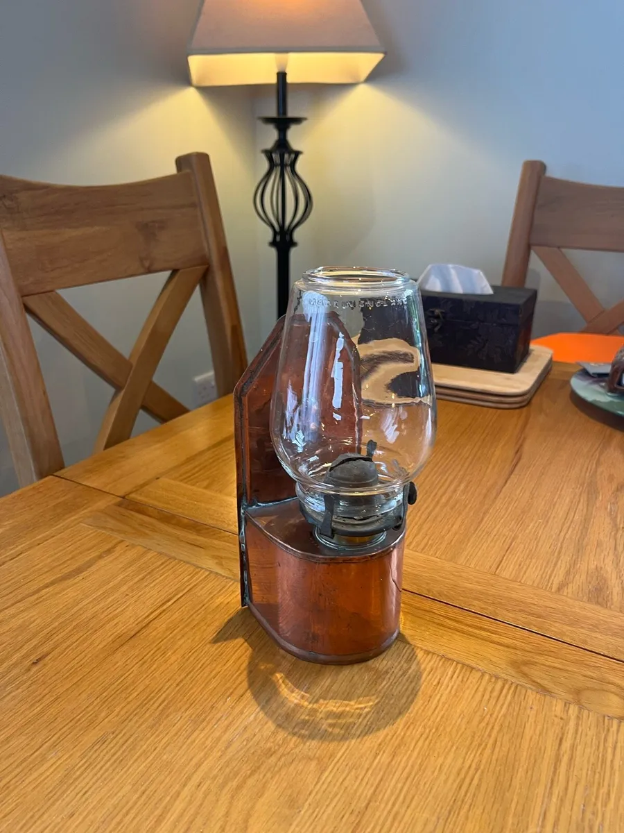 Antique Irish Copper Wall Oil Lamp - Image 2