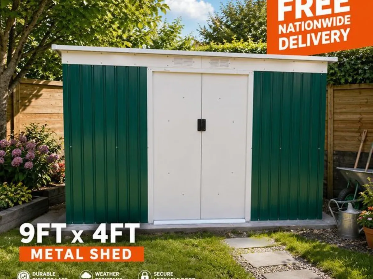 Metal shed 9ft x 4ft - Image 1