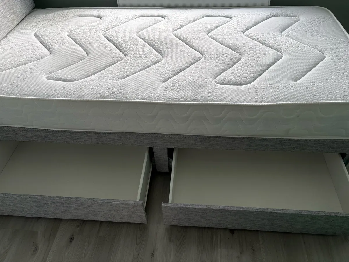 Single Bed with Drawers and Mattress - Image 1