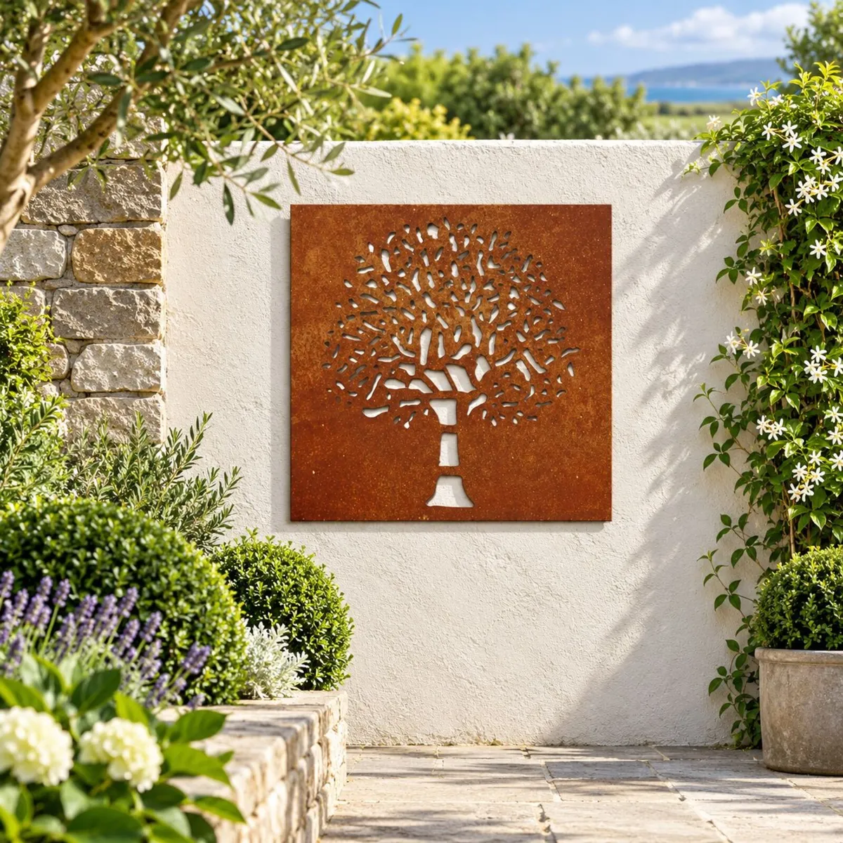 Corten Steel Tree Wall Art Garden Decoration 55 x - Image 1
