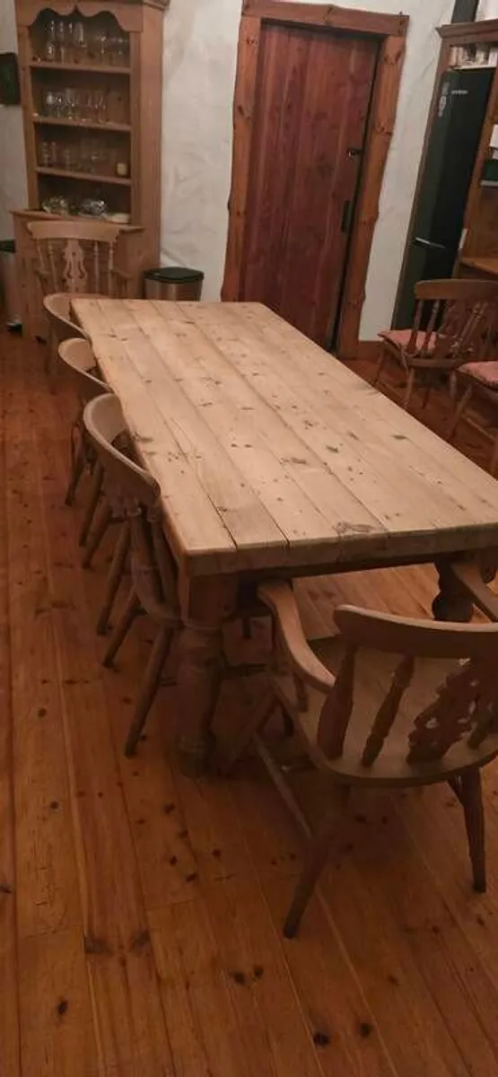 Large Solid Pine Farmhouse Table - Image 1