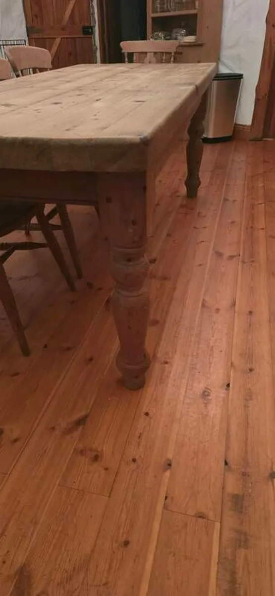 Large Solid Pine Farmhouse Table - Image 2