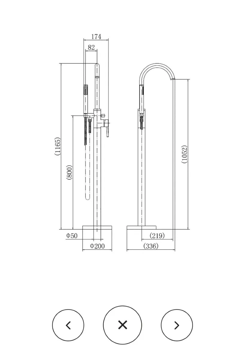 Elegant curved freestanding bath-shower mixer - Image 3