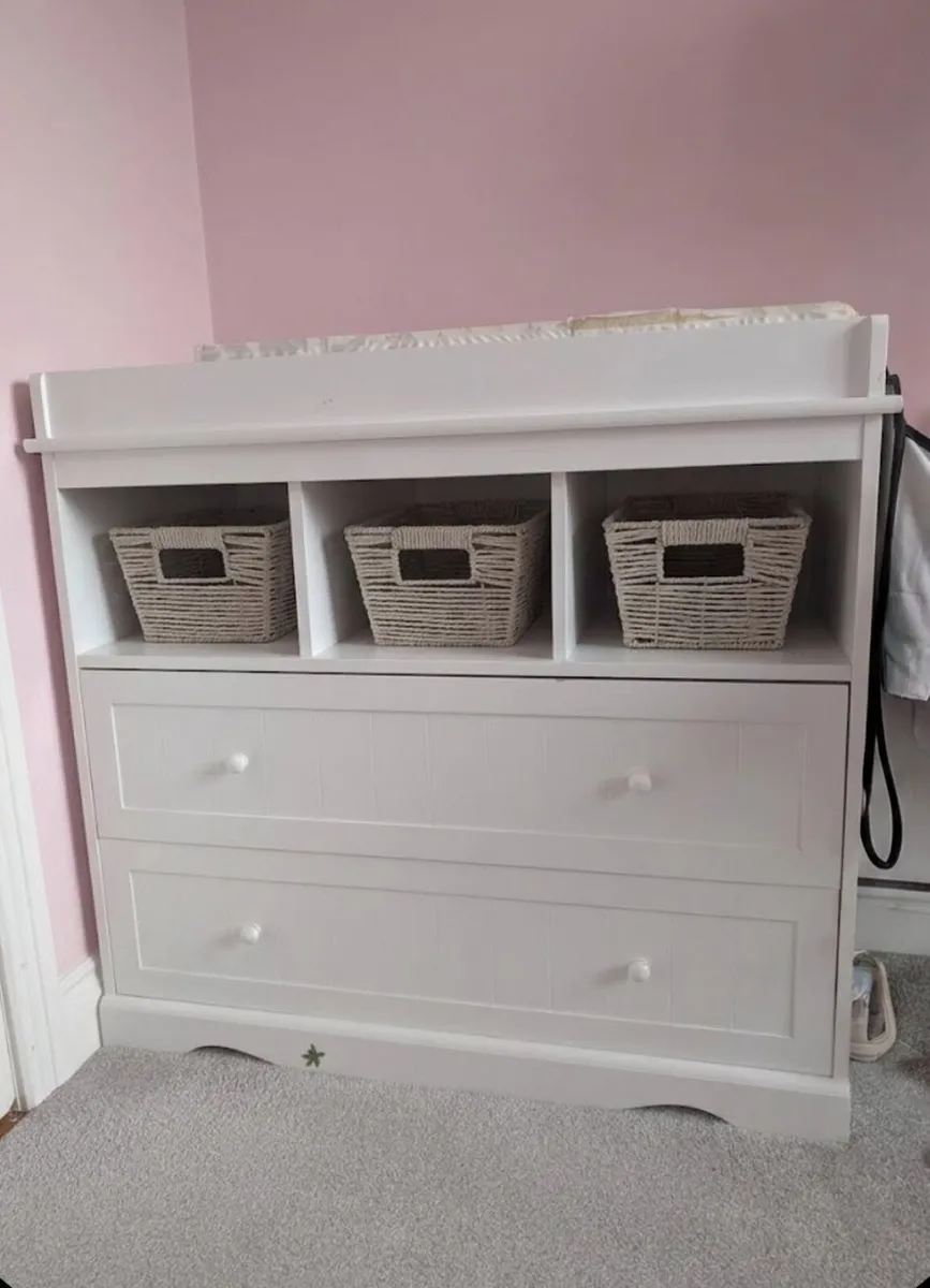 White Baby Changing Unit / Chest of Drawers - Image 1