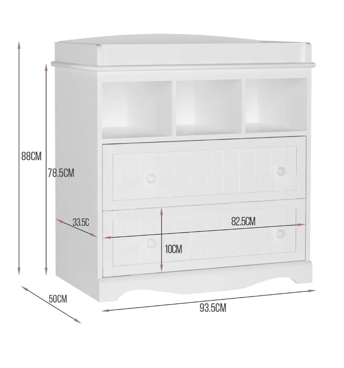 White Baby Changing Unit / Chest of Drawers - Image 3
