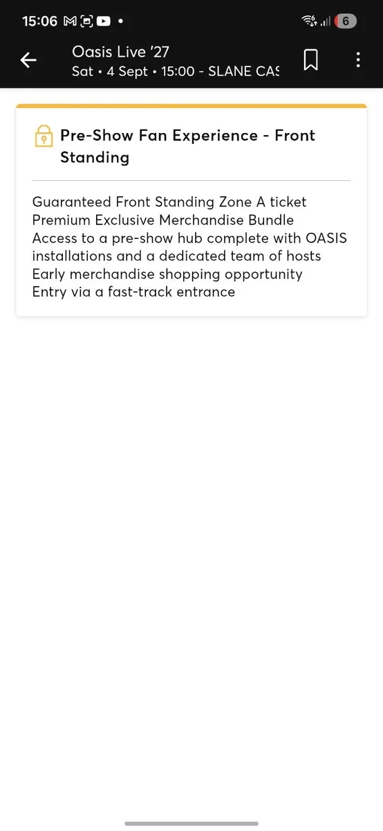 2 VIP Oasis tickets - face value - Image 2