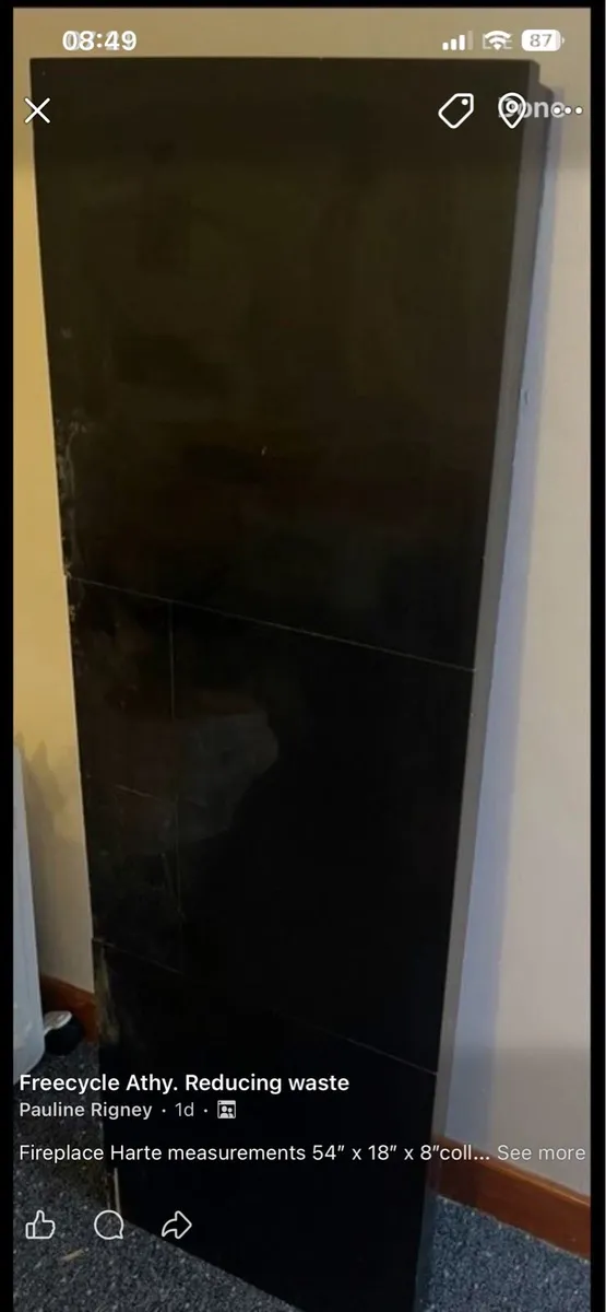 Black marble Harte for fireplace