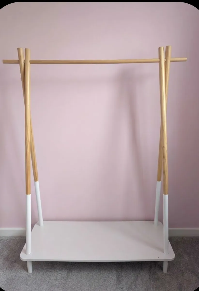 Children's Wooden Clothes Rail / Dress-Up Wardrobe