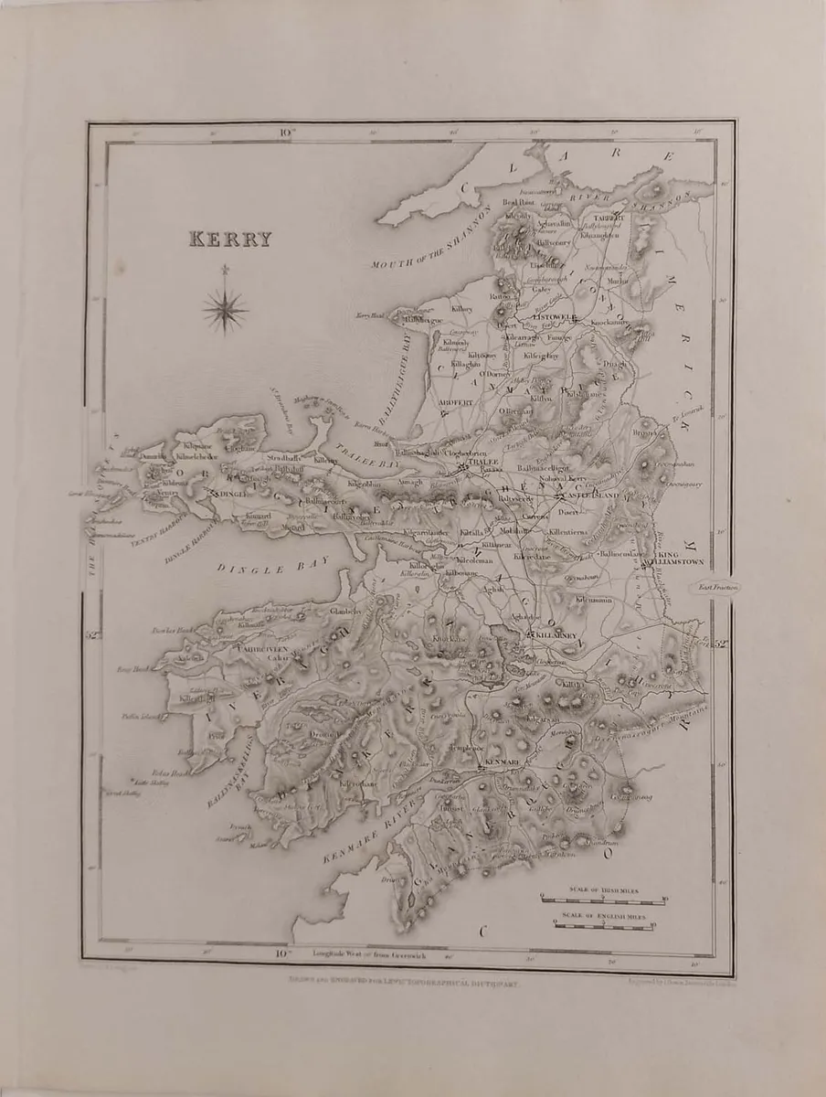 Kerry 1837 Antique Map Including Baronies - Image 1