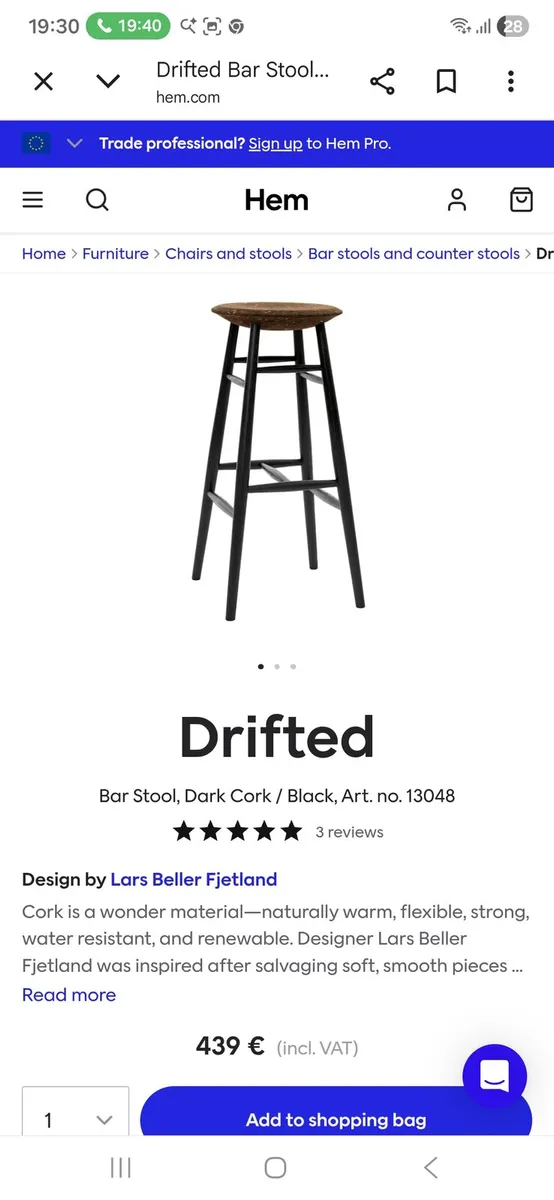 2  Drifted bar stool by Lars Beller fjetland - Image 3