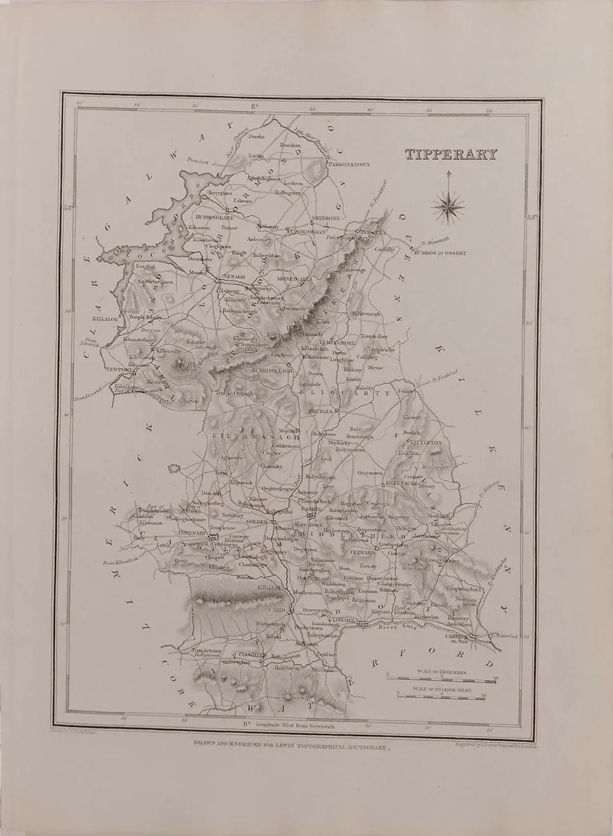 Tipperary 1837 Antique Map Including Baronies - Image 1
