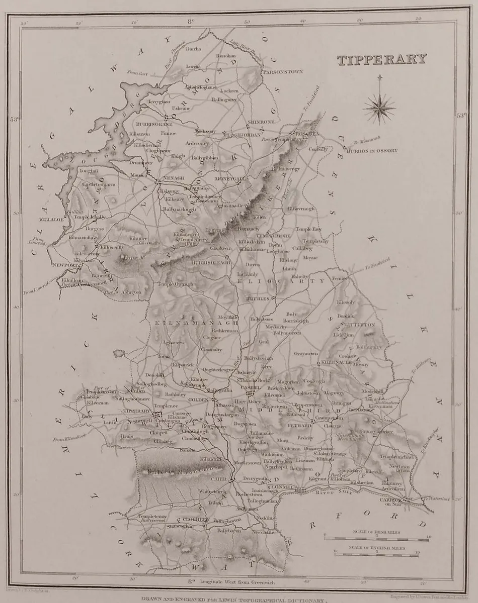 Tipperary 1837 Antique Map Including Baronies - Image 2