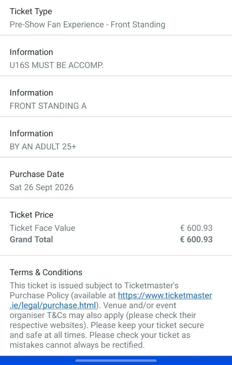 2 VIP Oasis tickets - face value - Image 3