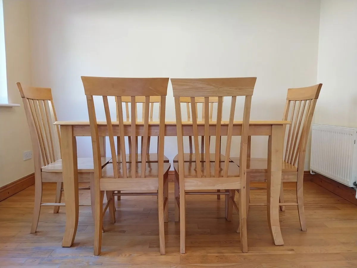 Solid Wood Table & Chairs - Image 2