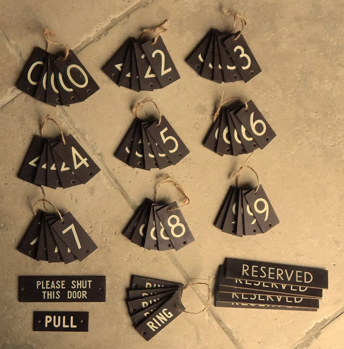 Selection of Small Vintage Bakelite Door Plaques - Image 1