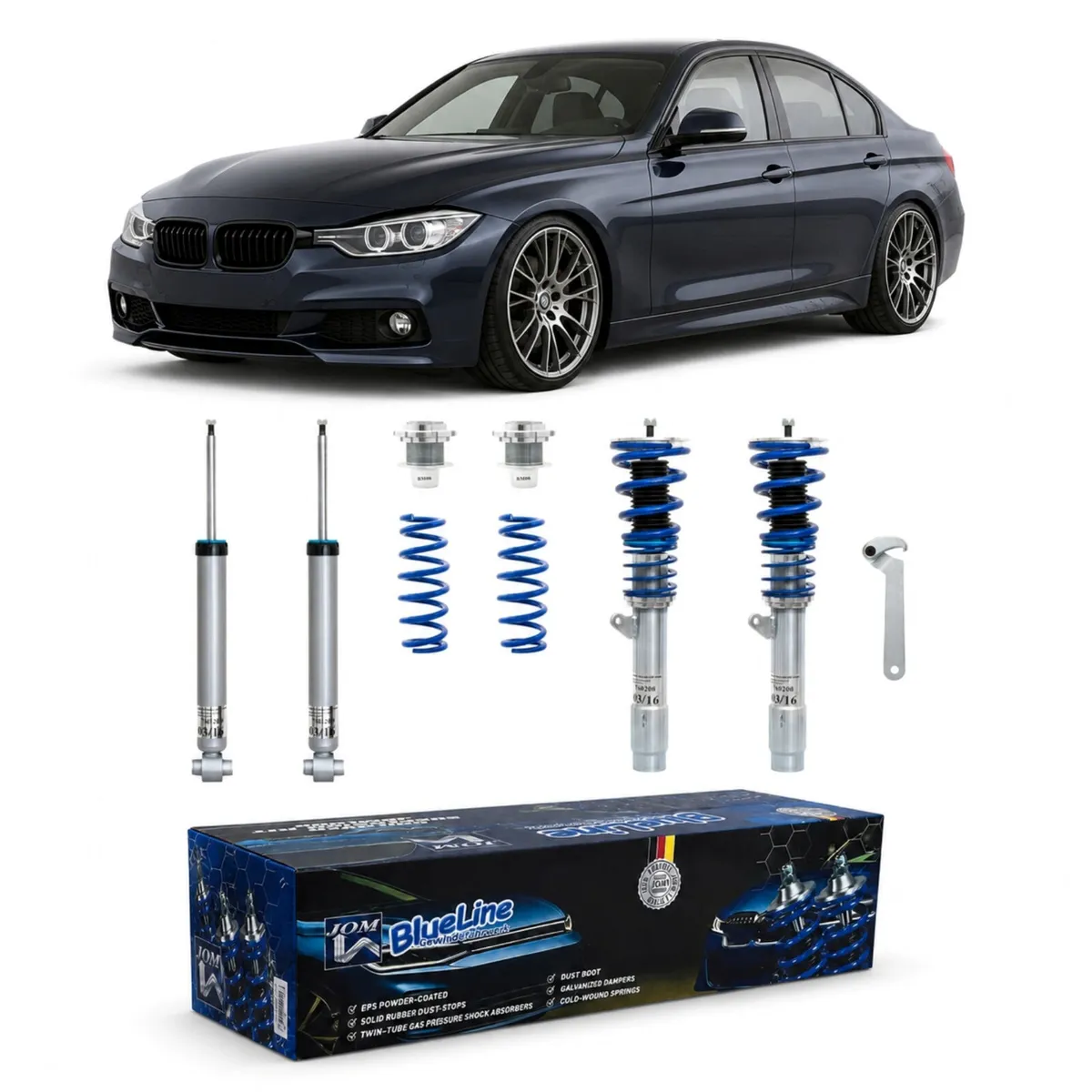 BMW 3 Series (F30) JOM Blueline Coilovers - Image 1