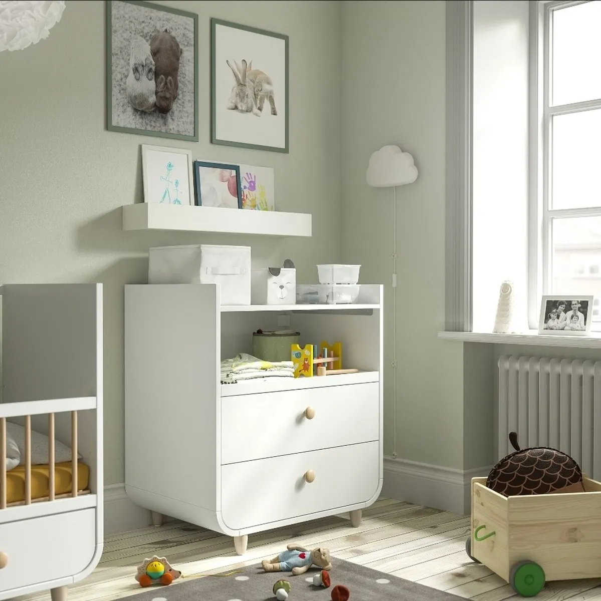 Changing table with drawers white | Ikea MYLLRA - Image 1