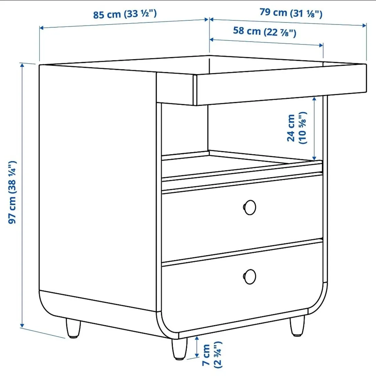 Changing table with drawers white | Ikea MYLLRA - Image 2