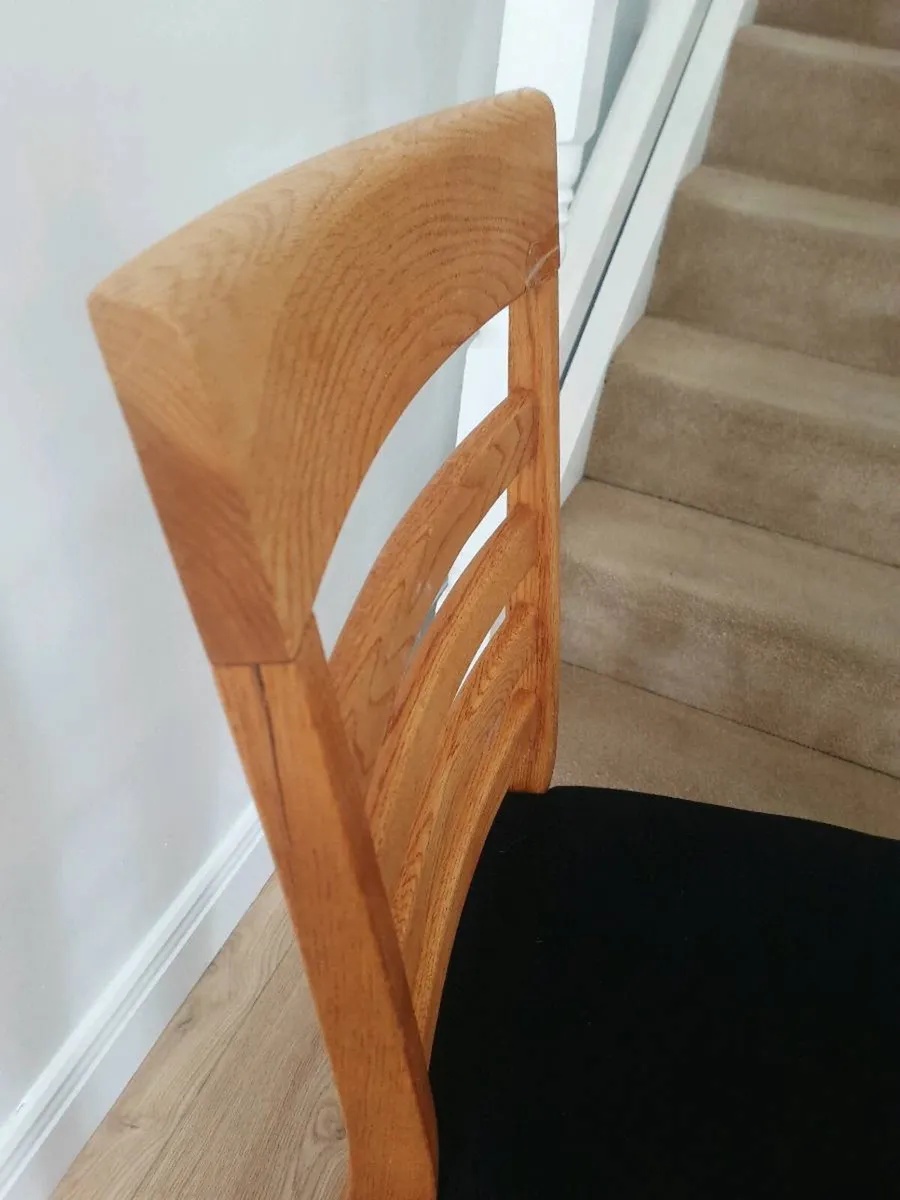 3 solid oak dining chairs - Image 2