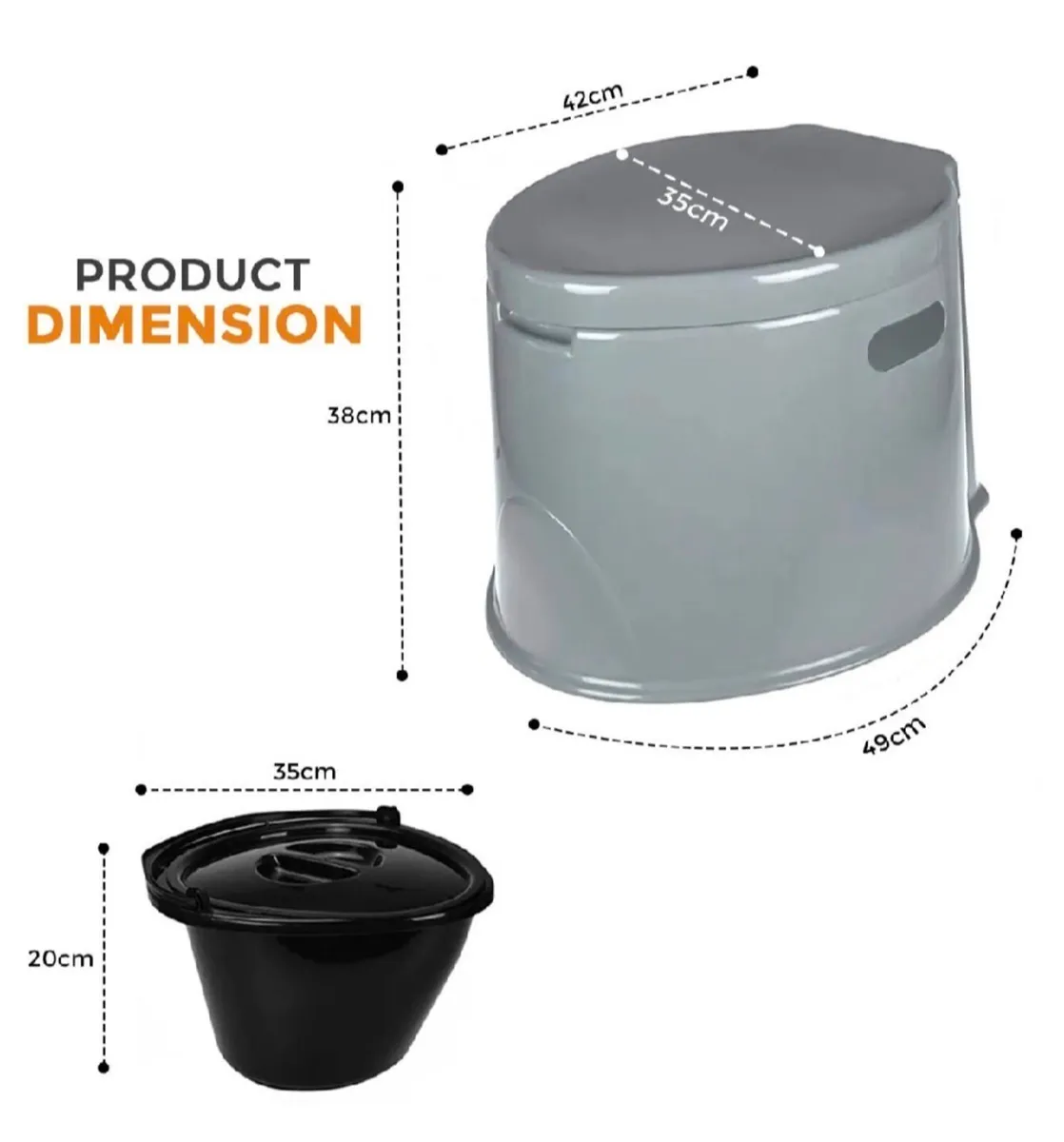 6 Litre Portable Camping Toilet - Image 4