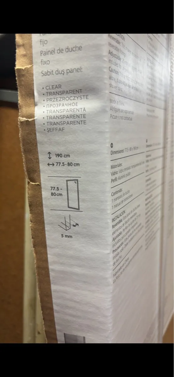 Shower door and side panel NEW - Image 1