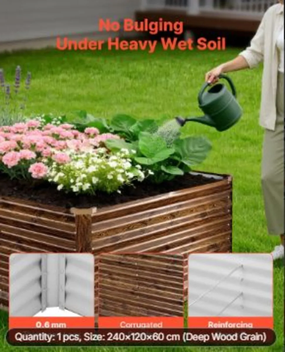 Galvanized Raised Garden Bed, 240 x 120 x 62 cm - Image 4